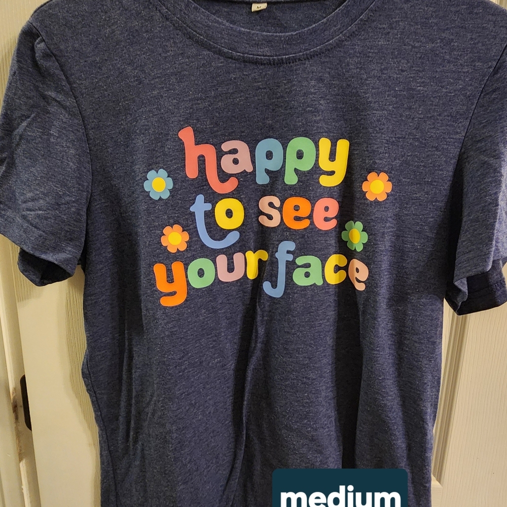 Ladies Blue T-Shirt Medium